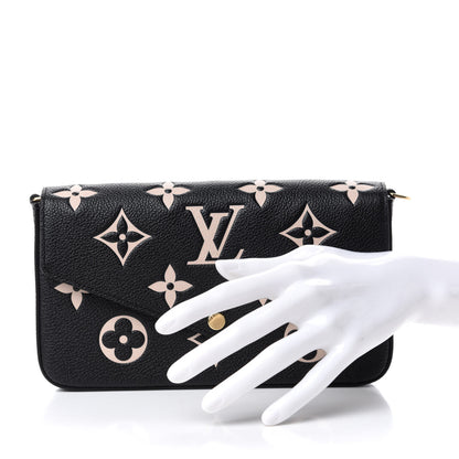 Louis Vuitton Empreinte Monogram Giant Felicie Pochette Black Beige 2 of 7