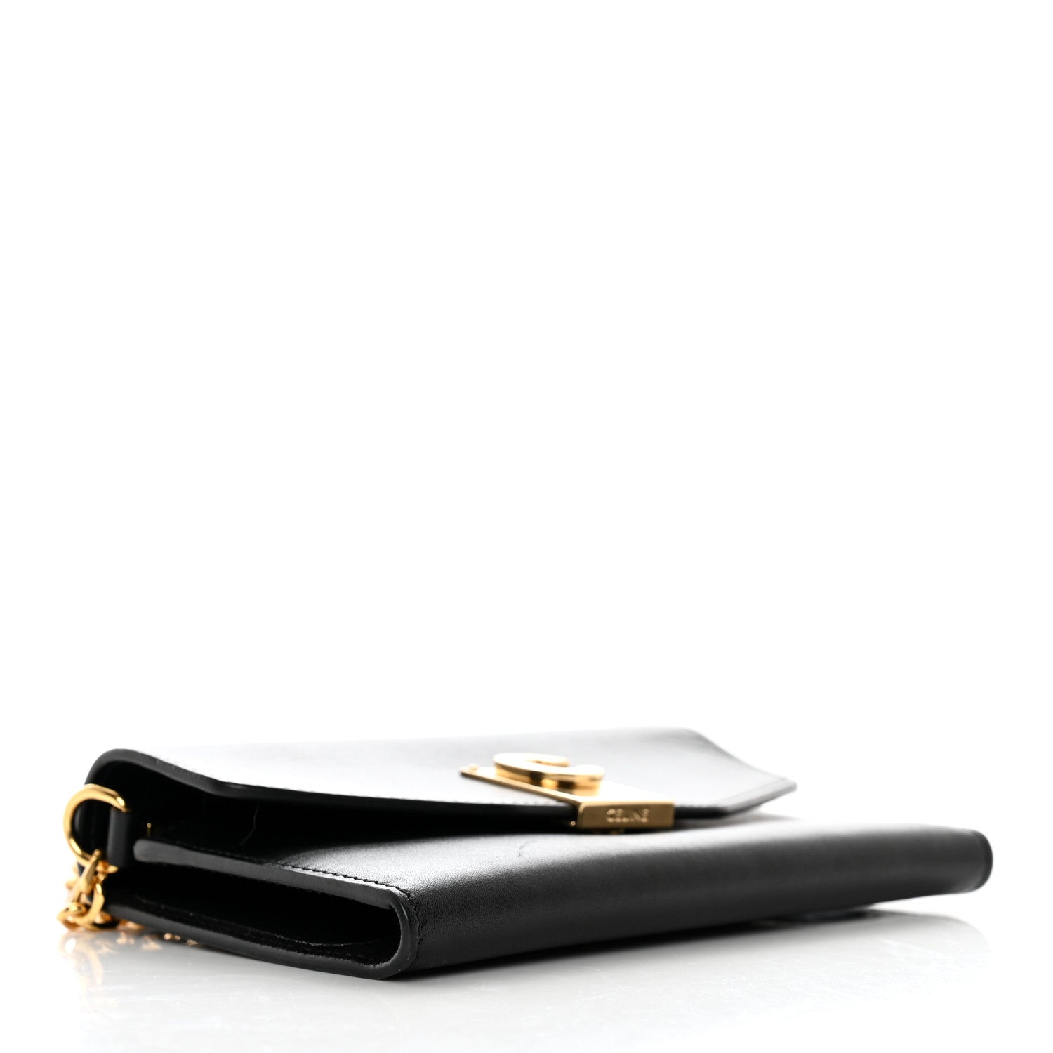 Celine Shiny Smooth Calfskin C Phone Holder Wallet On Chain Bag Black 4 of 8