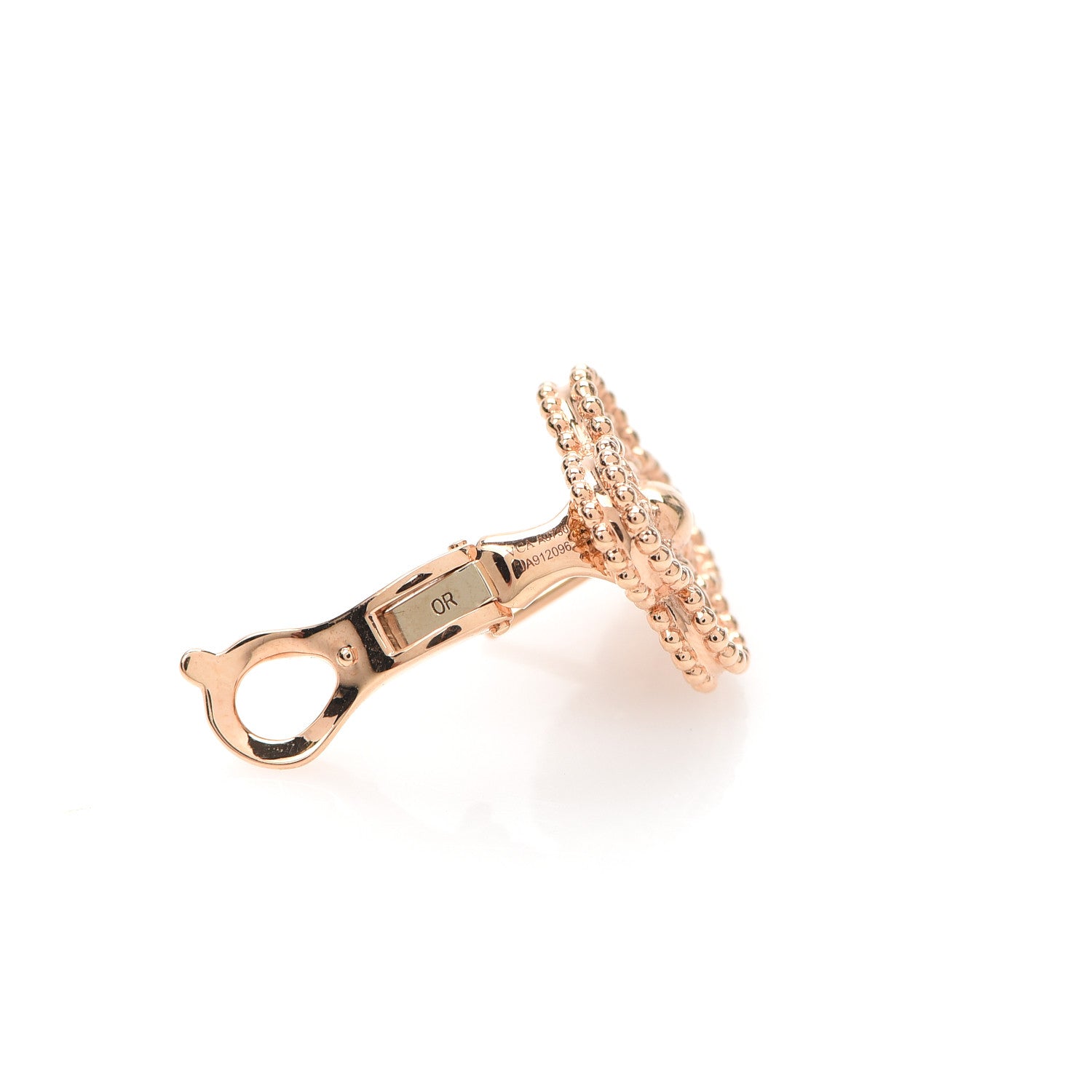 Van Cleef & Arpels 18K Rose Gold Vintage Alhambra Earrings 4 of 6
