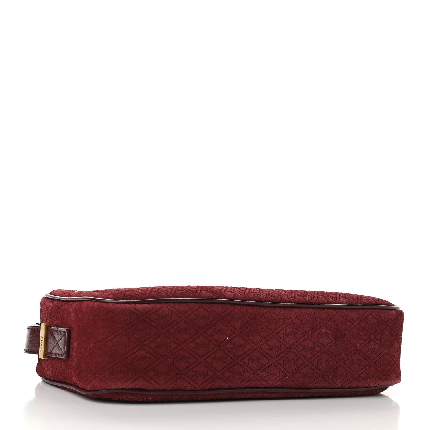 Saint Laurent Suede Monogram All Over Camera Bag Burgundy 4 of 11