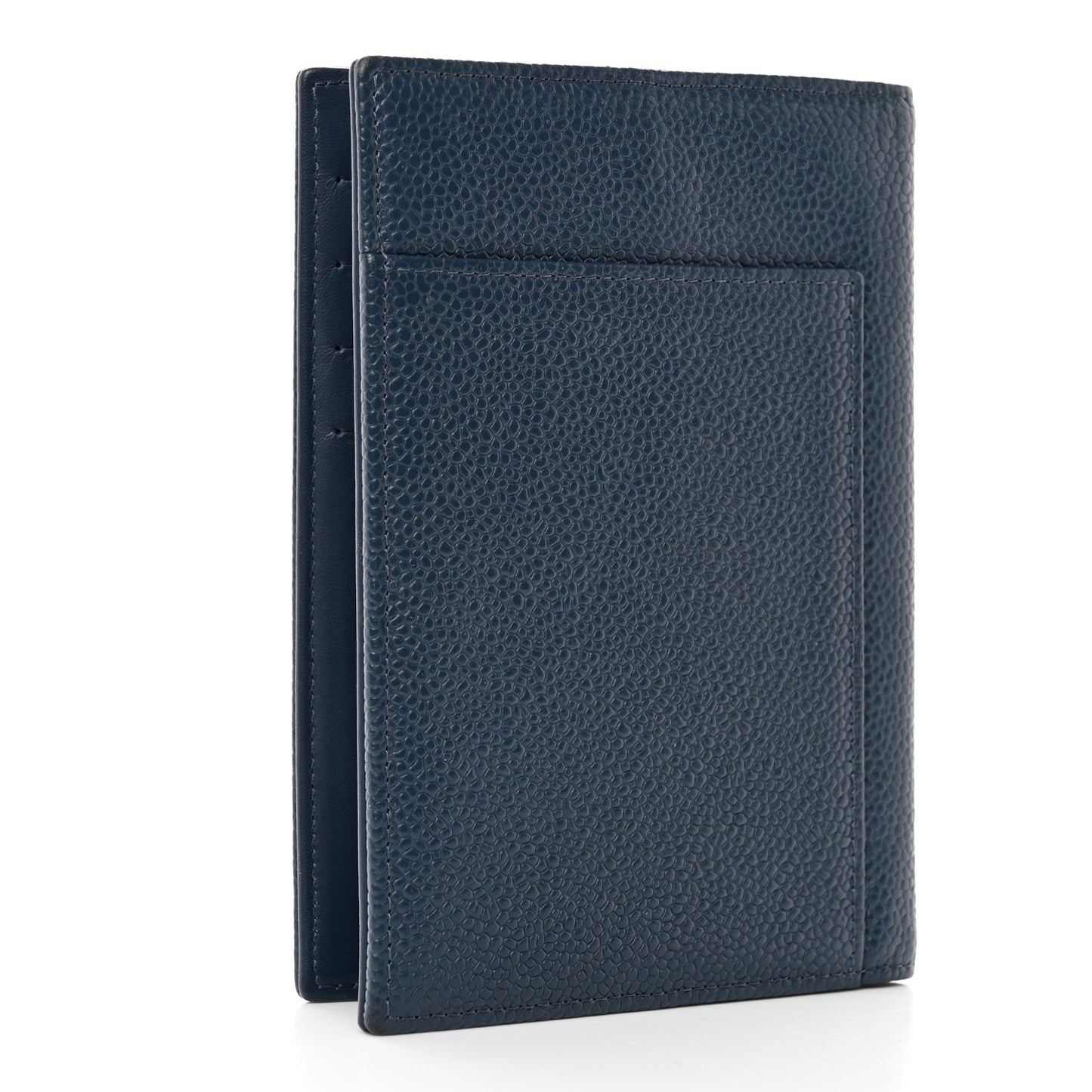 Caviar Timeless Passport Holder Navy Blue