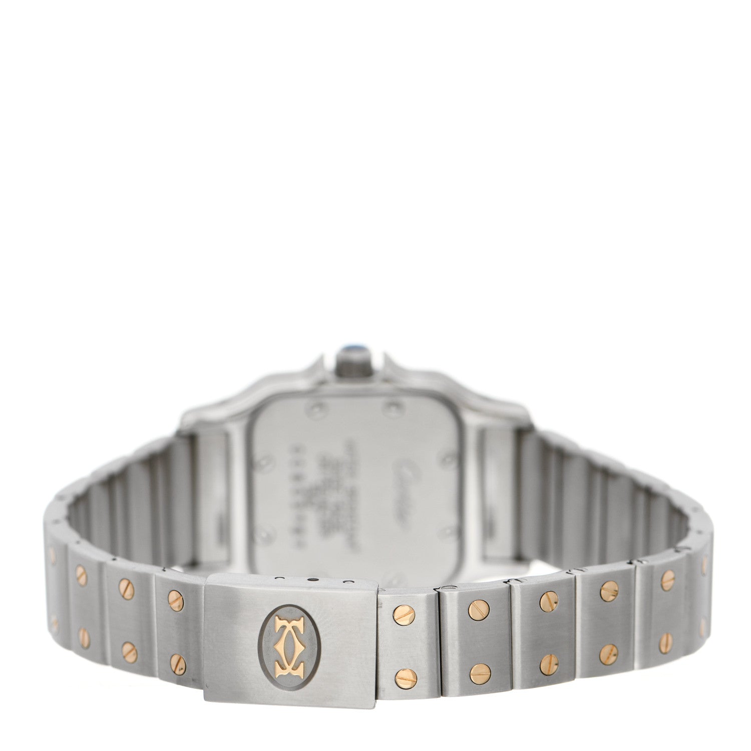 Cartier Stainless Steel 18K Yellow Gold 24mm Santos De Cartier Galbee Quartz Watch 3 of 4