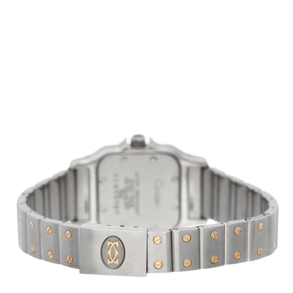Cartier Stainless Steel 18K Yellow Gold 24mm Santos De Cartier Galbee Quartz Watch 3 of 4