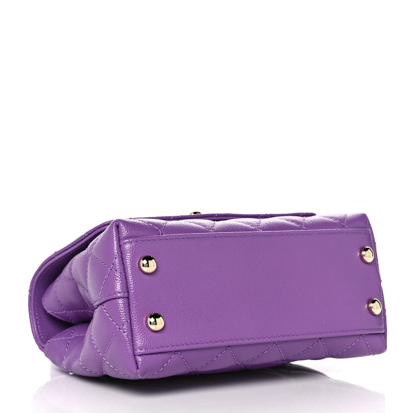 Caviar Quilted Extra Mini Coco Handle Flap Purple
