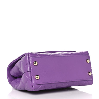 Chanel Caviar Quilted Extra Mini Coco Handle Flap Purple 4 of 10
