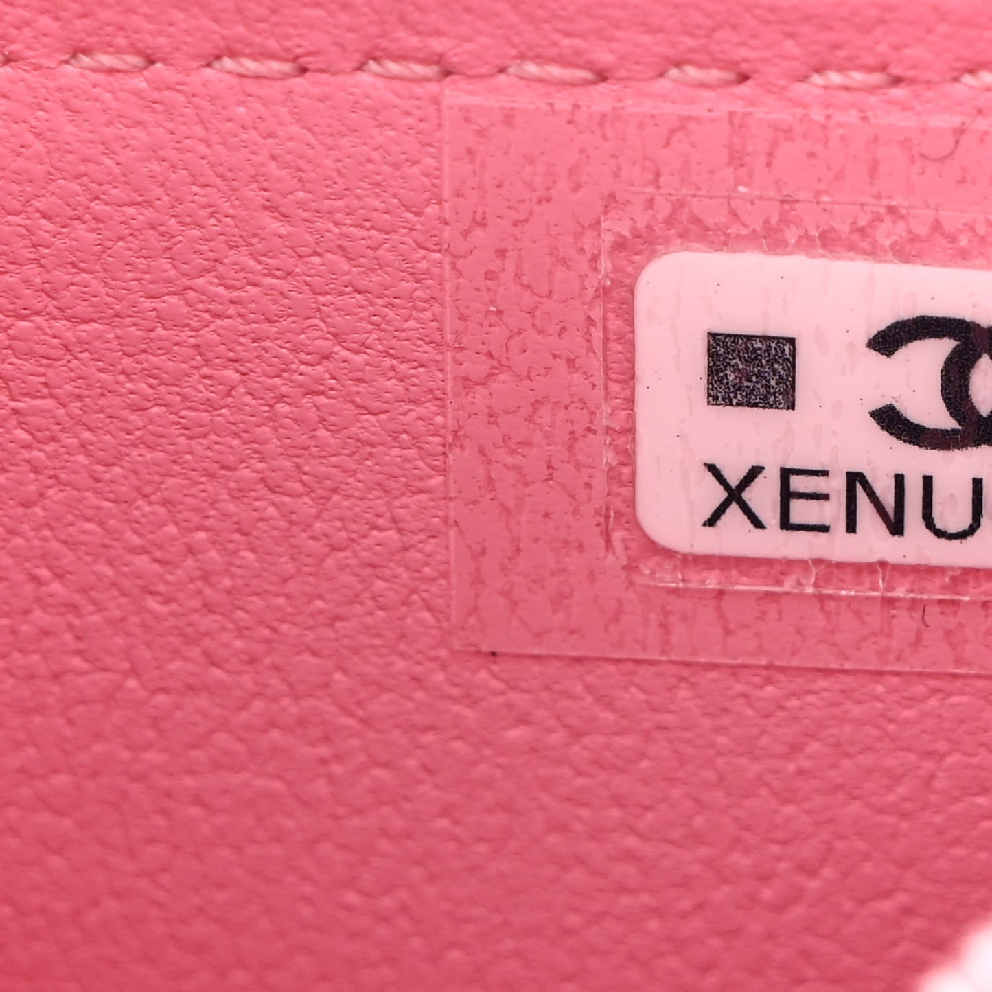 Lambskin Quilted Flap Phone Holder With Chain Pink