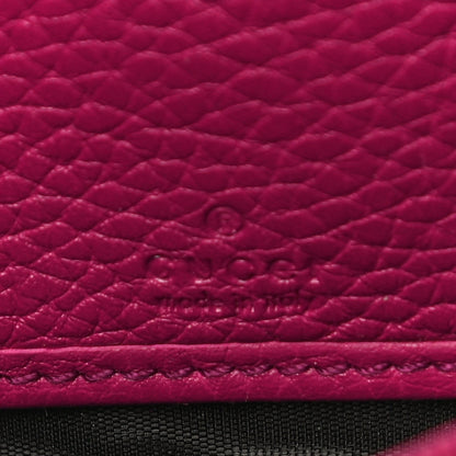 Gucci Pebbled Calfskin Soho Compact Disco Zip Around Wallet Bright Bougainvillea 6 of 9