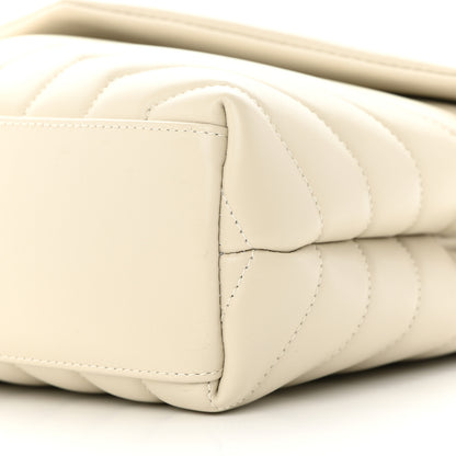 Saint Laurent Calfskin Y Quilted Monogram Small Loulou Chain Satchel Crema Soft 10 of 13