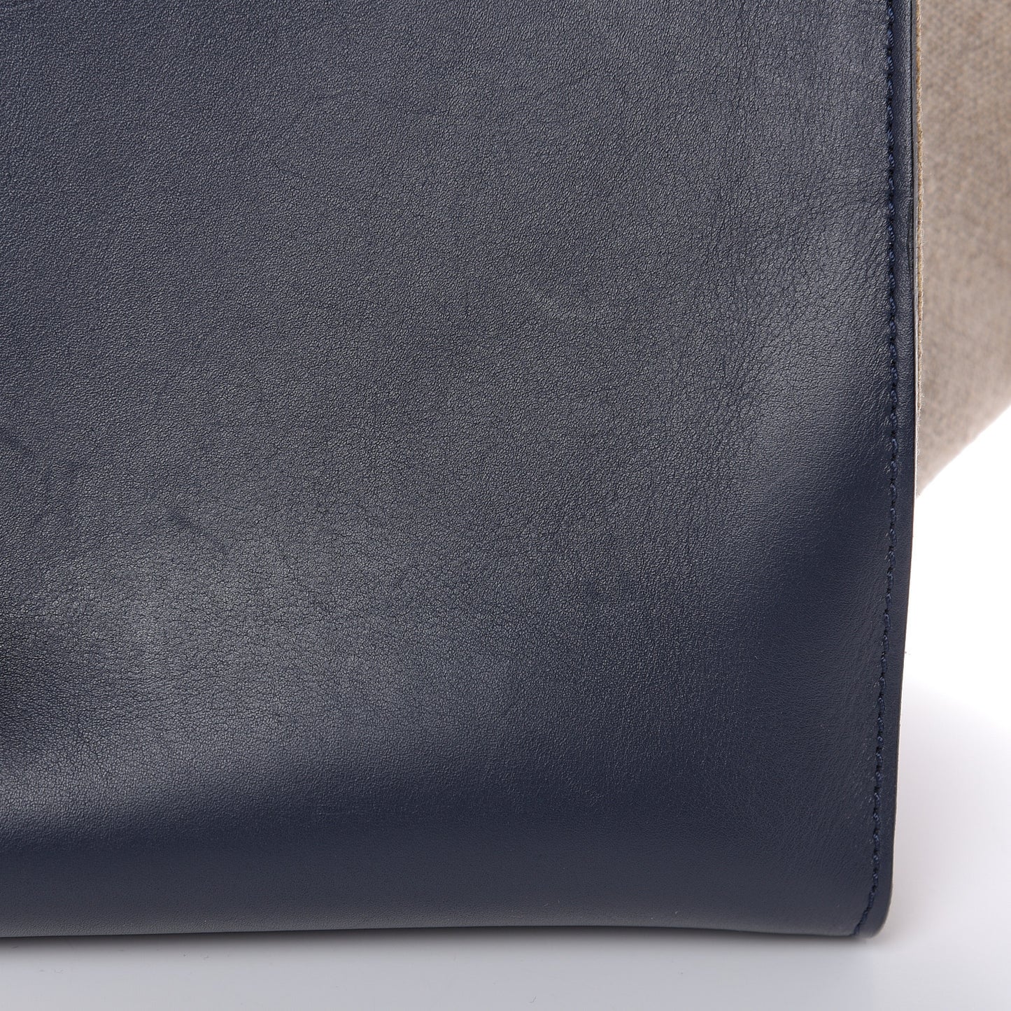Smooth Calfskin Canvas Medium Trapeze Navy Blue