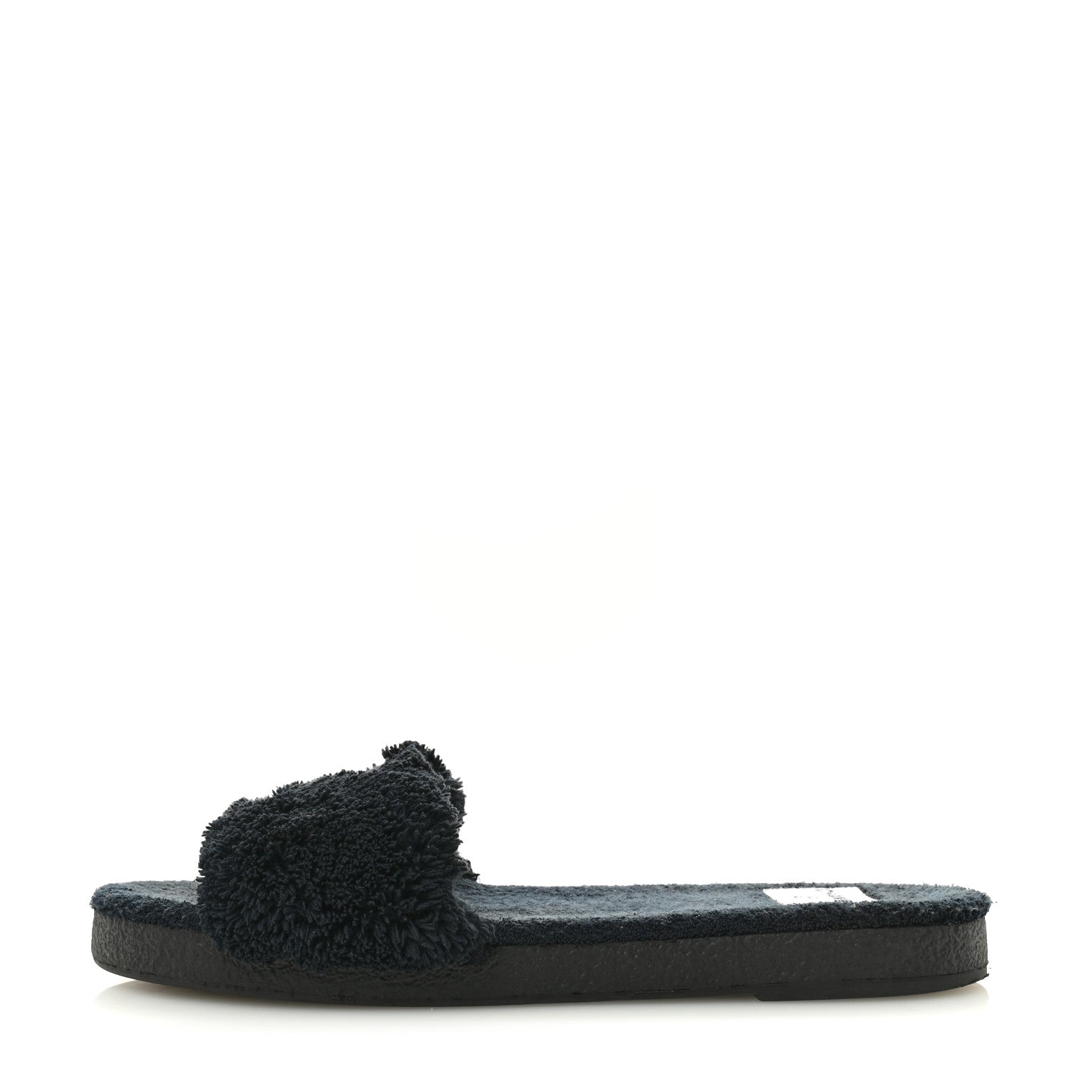 Chanel Terry CC Flat Mules Sandals 40 Black 1 of 11