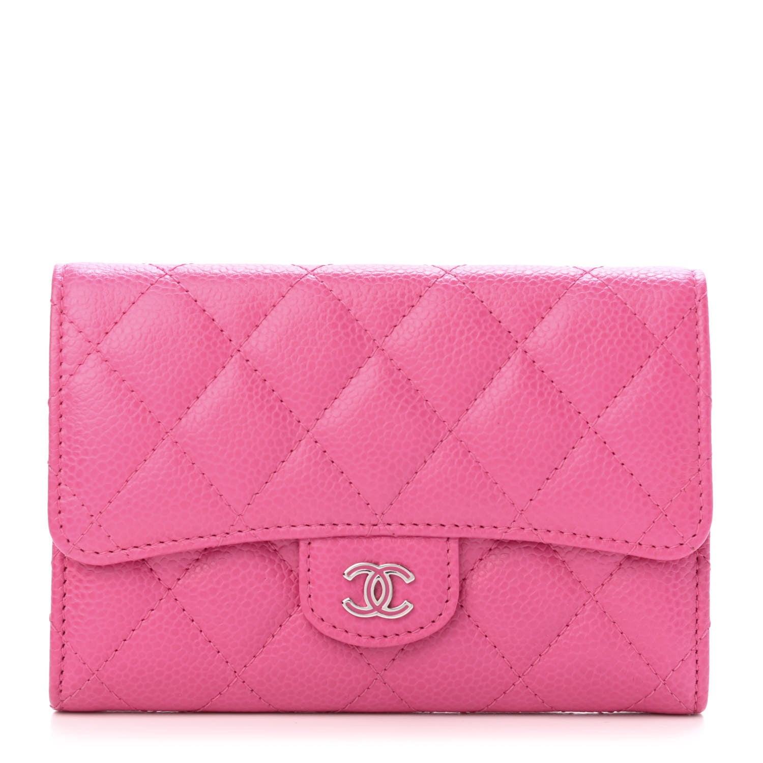 Chanel Caviar Quilted Small Flap Wallet Pink 1 of 4