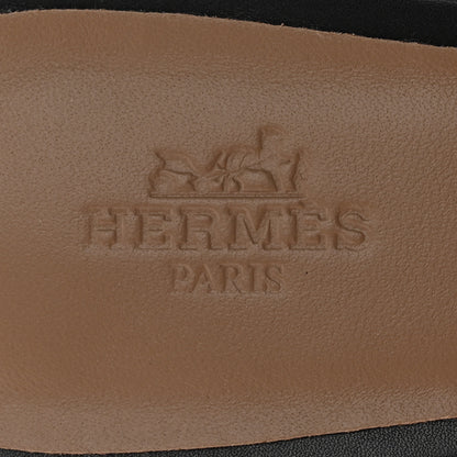Hermes Calfskin Oasis Sandals 38 Black 7 of 16