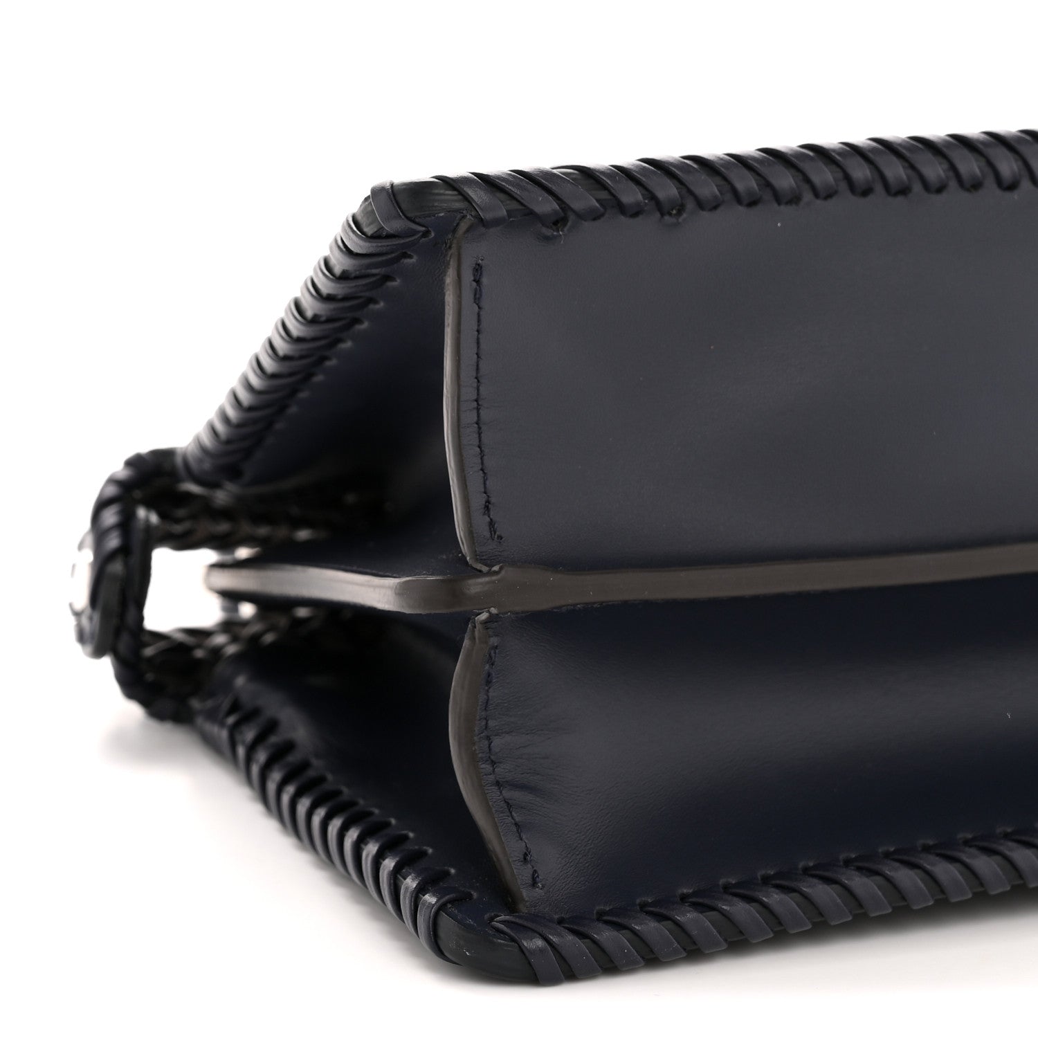 Fendi Vitello King Shiny Nappa Intreccio Petite Peekaboo I SEE U Satchel Midnight 10 of 12