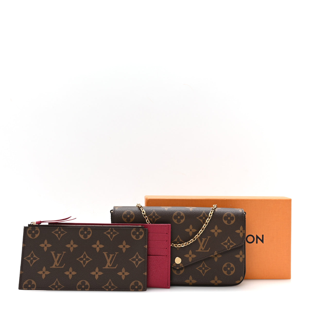 Louis Vuitton Monogram Pochette Felicie Chain Wallet Fuchsia 11 of 11