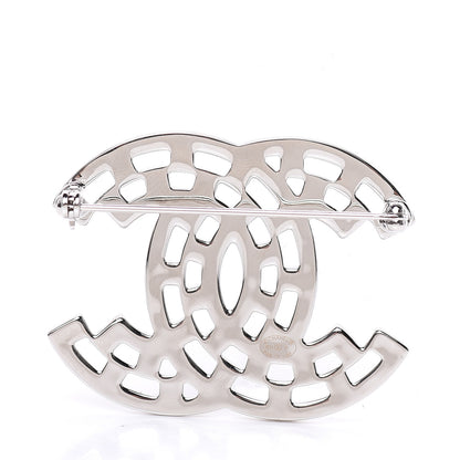 Chanel Baguette Crystal CC Brooch Silver Black 3 of 5