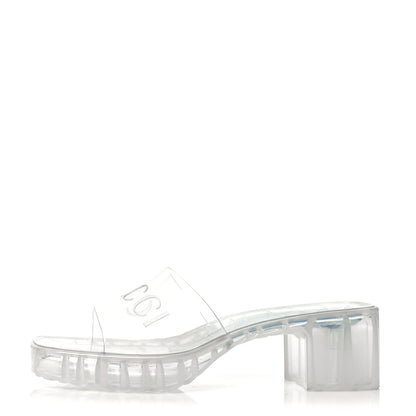 Gucci Rubber Gucci Logo Womens Platform 20/60mm Slide Sandals 39.5 Transparent 1 of 7