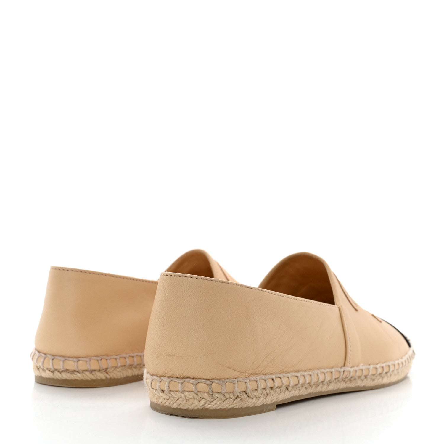 Chanel Lambskin CC Espadrilles 39 Beige Black 4 of 8