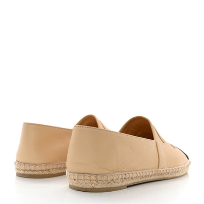Chanel Lambskin CC Espadrilles 39 Beige Black 4 of 8