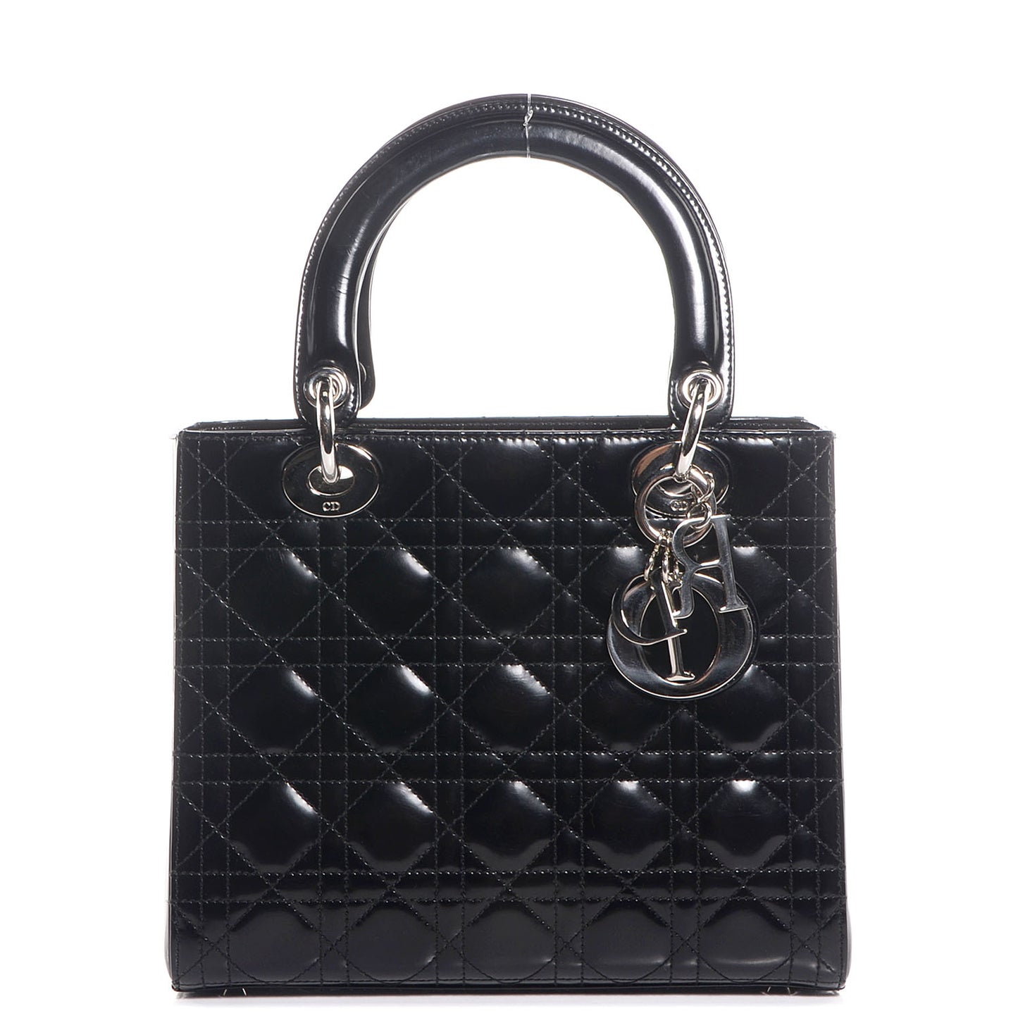 Patent Cannage Medium Lady Dior Black