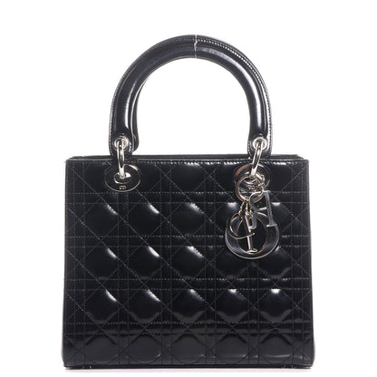 Christian Dior Patent Cannage Medium Lady Dior Black 1 of 9