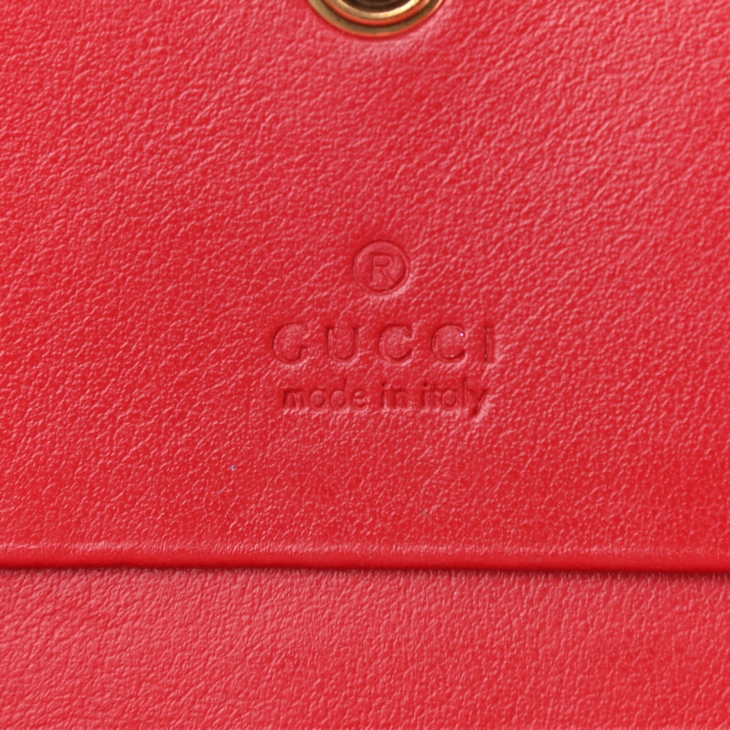 Calfskin Matelasse Mini GG Marmont Wallet On Chain Hibiscus Red