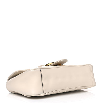 Gucci Calfskin Matelasse Small GG Marmont Shoulder Bag White 3 of 5