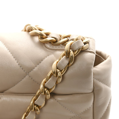 Chanel Lambskin Quilted Medium Chanel 19 Flap Beige 11 of 12
