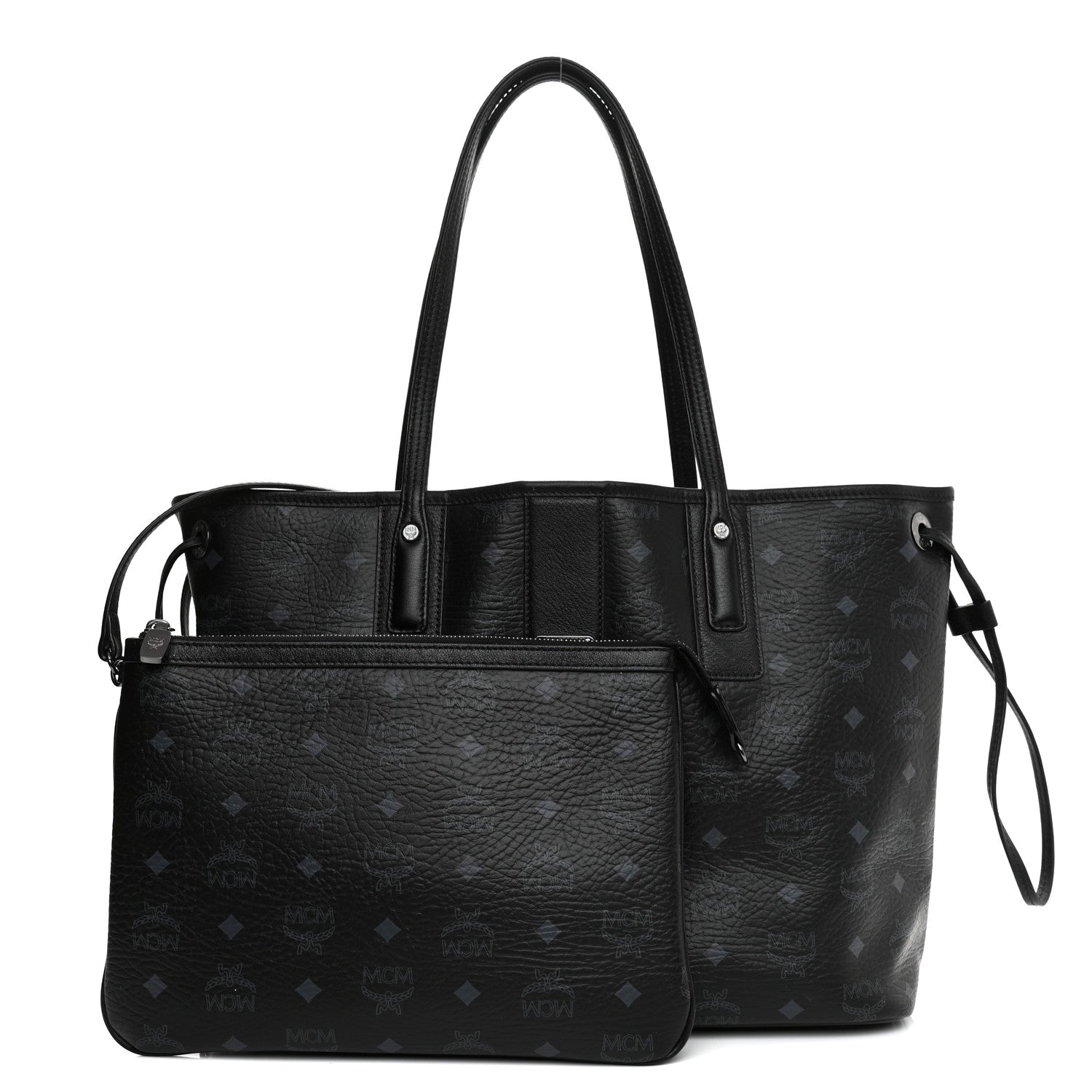 MCM Visetos Medium Reversible Shopper Tote Black 1 of 14