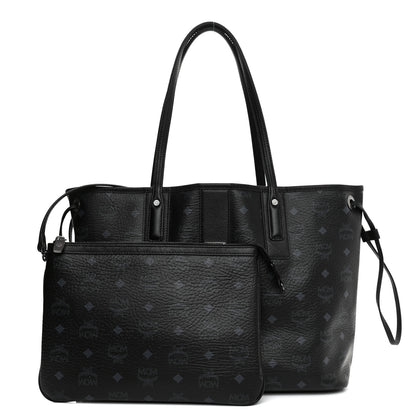 MCM Visetos Medium Reversible Shopper Tote Black 1 of 14