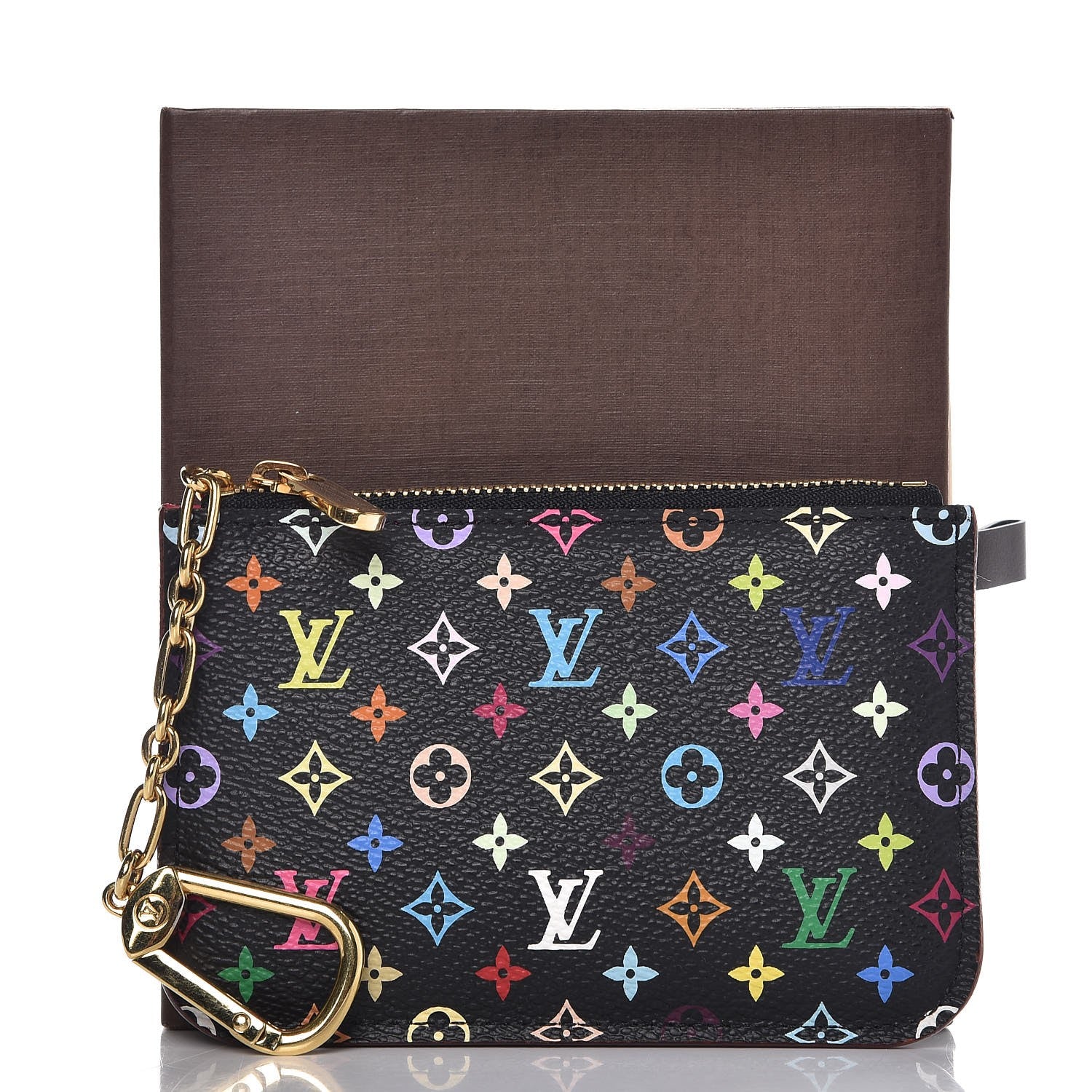 Louis Vuitton Monogram Multicolor Key Pouch Black Grenade 8 of 8