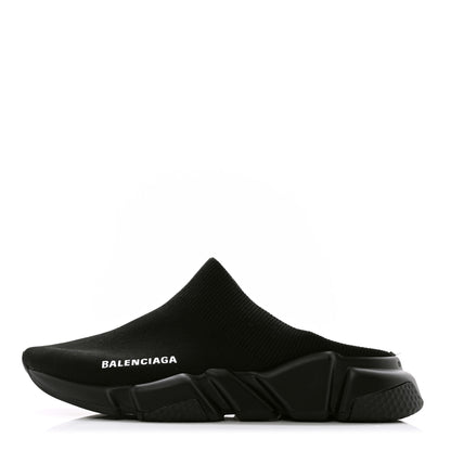 Balenciaga Neoprene Knit Womens Speed Sneakers Mules 38 Black 1 of 9