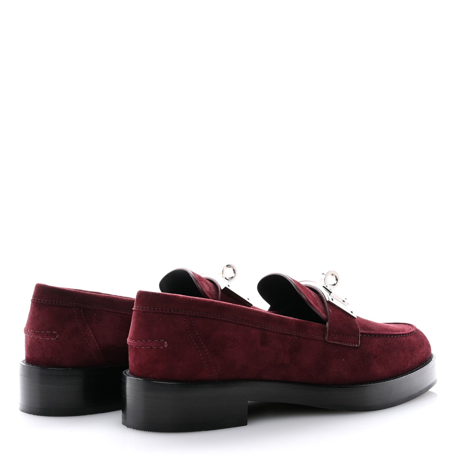Hermes Suede Goatskin Womens Hot Loafer 38.5 Marron Mahogany 4 of 10