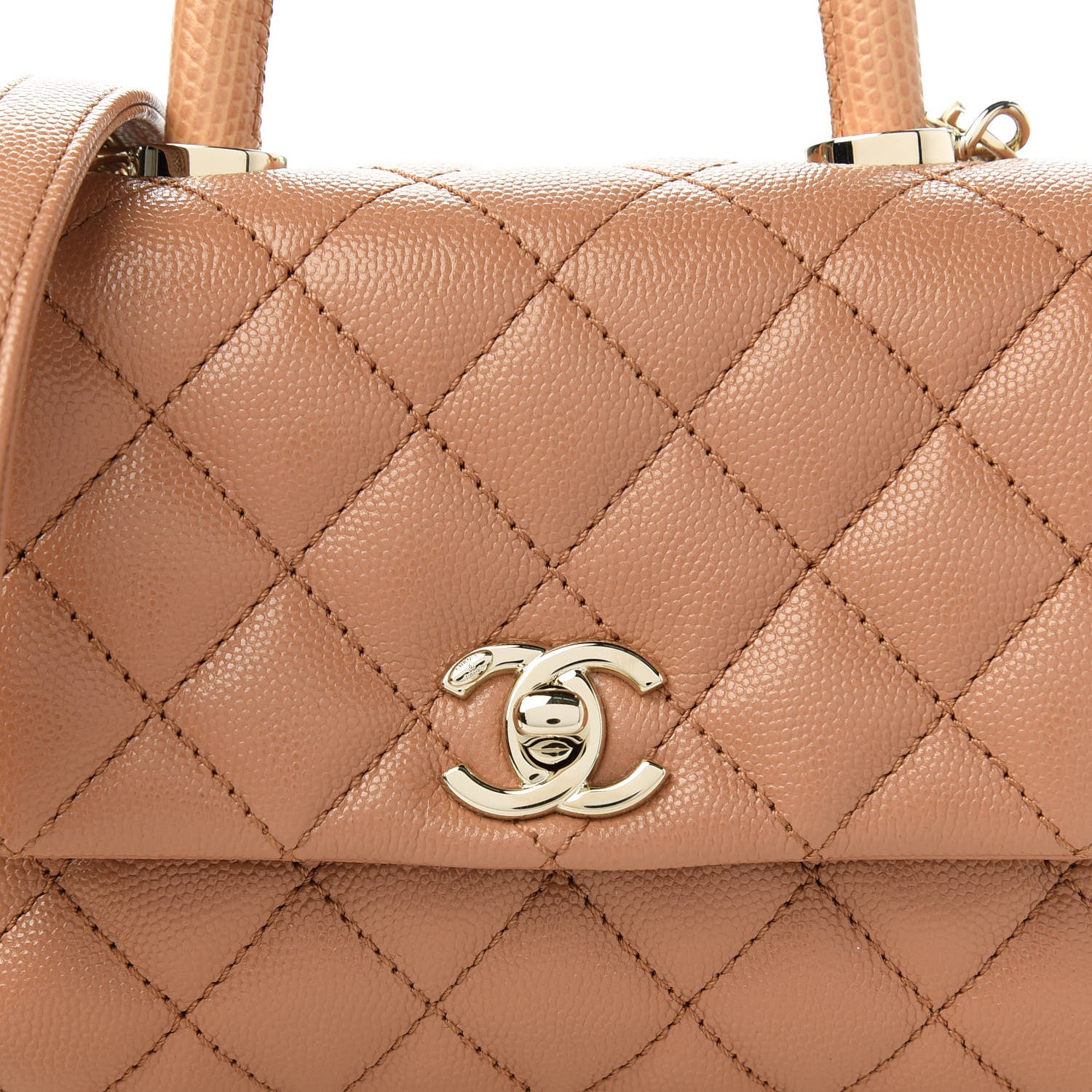 Chanel Caviar Lizard Embossed Quilted Extra Mini Coco Handle Flap Brown 10 of 11