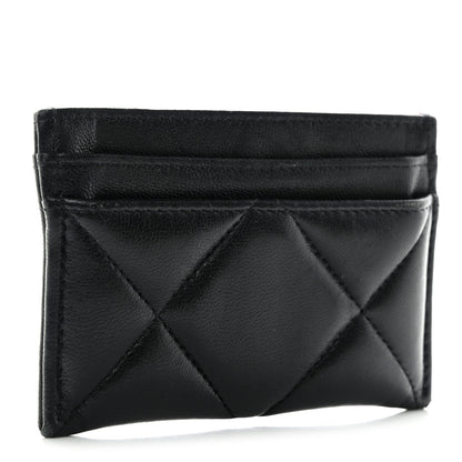 Chanel Lambskin Quilted Chanel 19 Card Holder Black 3 of 13
