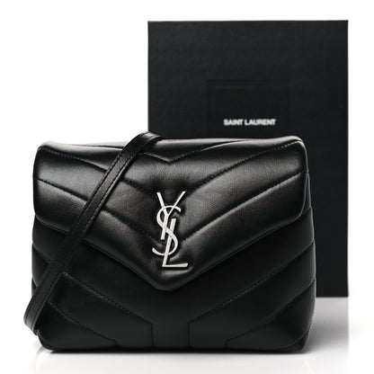 Saint Laurent Calfskin Y Quilted Monogram Toy Loulou Crossbody Bag Black 11 of 11