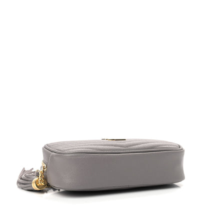 Saint Laurent Grain De Poudre Matelasse Monogram Mini Lou Camera Bag Fog 3 of 8