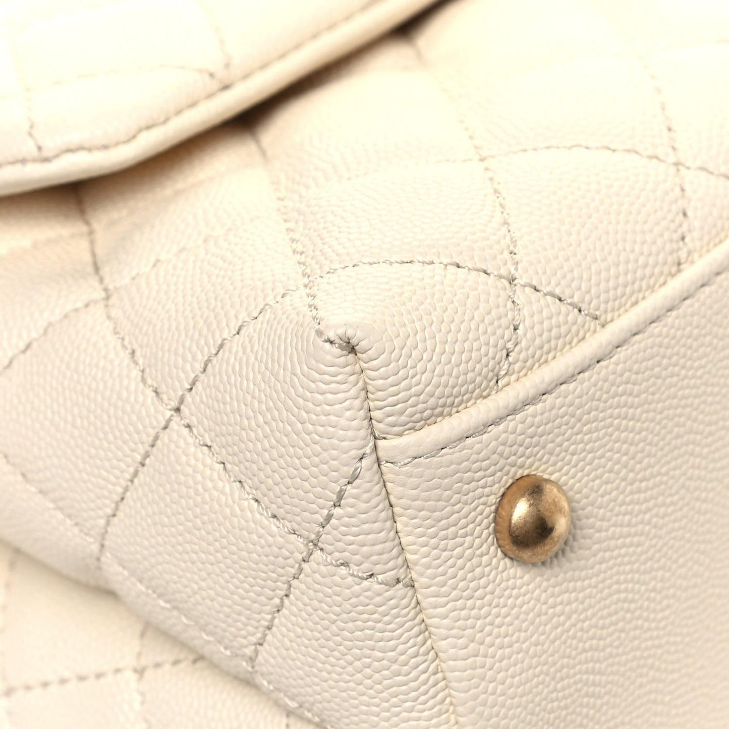 Caviar Lizard Quilted Small Coco Handle Flap Ivory