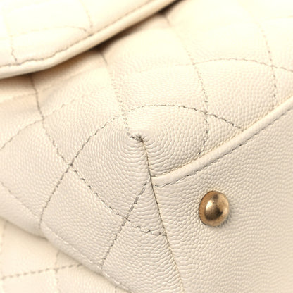 Chanel Caviar Lizard Quilted Small Coco Handle Flap Ivory 9 of 11