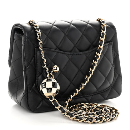 Chanel Lambskin Quilted Enamel Mini Pearl Crush Flap Black 3 of 10