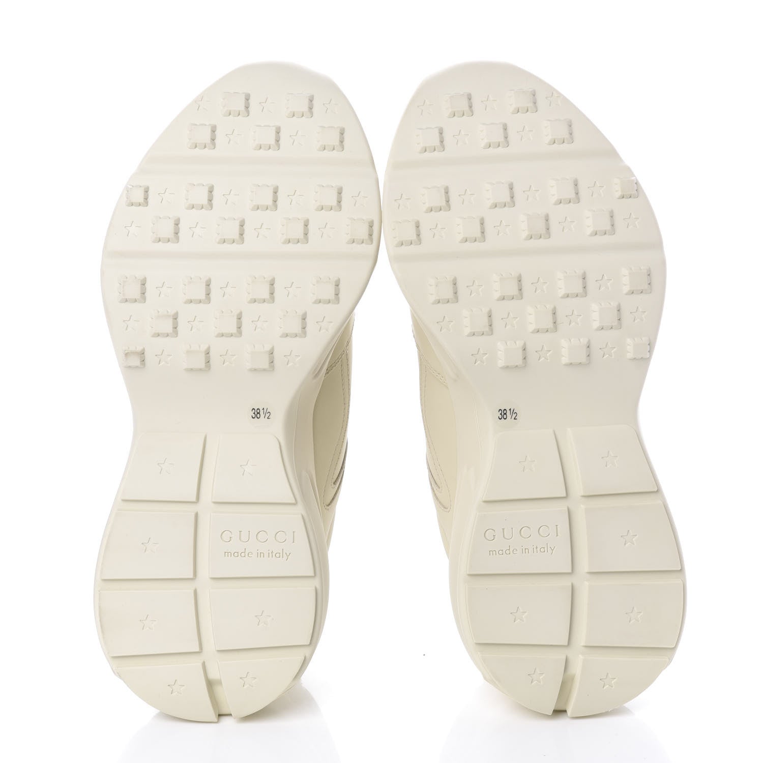 Gucci Calfskin Logo Womens Rhyton Sneakers 38.5 Ivory 7 of 10