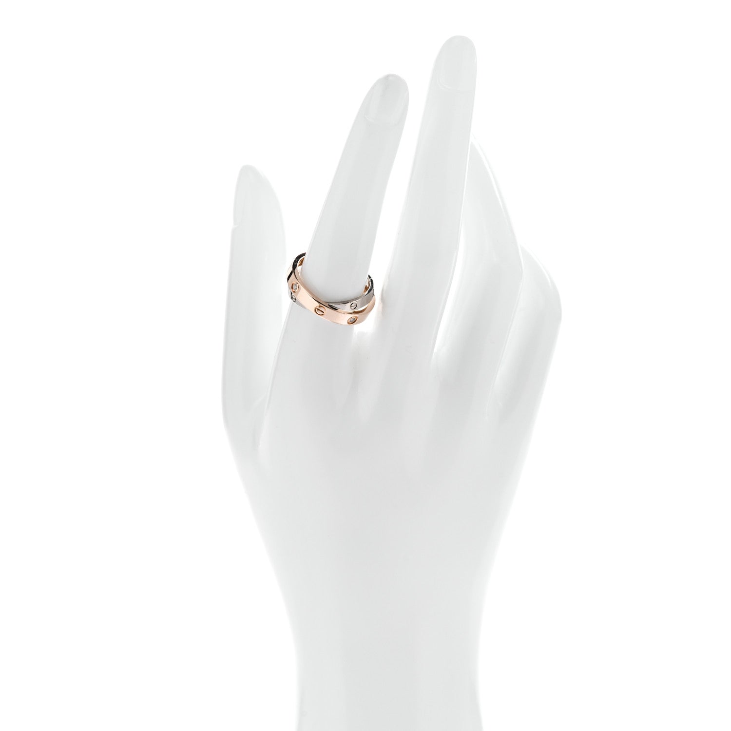 Cartier 18K Pink White Gold 6 Diamond LOVE Ring 54 7 2 of 4