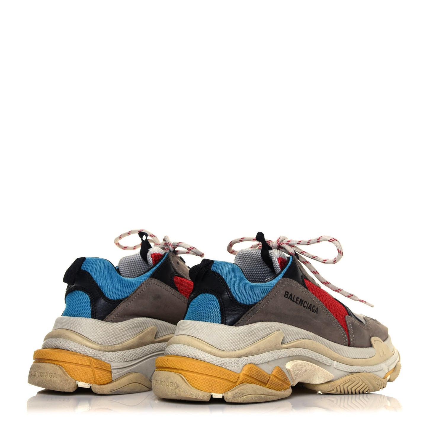 Mesh Nubuck Mens Triple S Sneakers 41 Bleu Gris Rouge