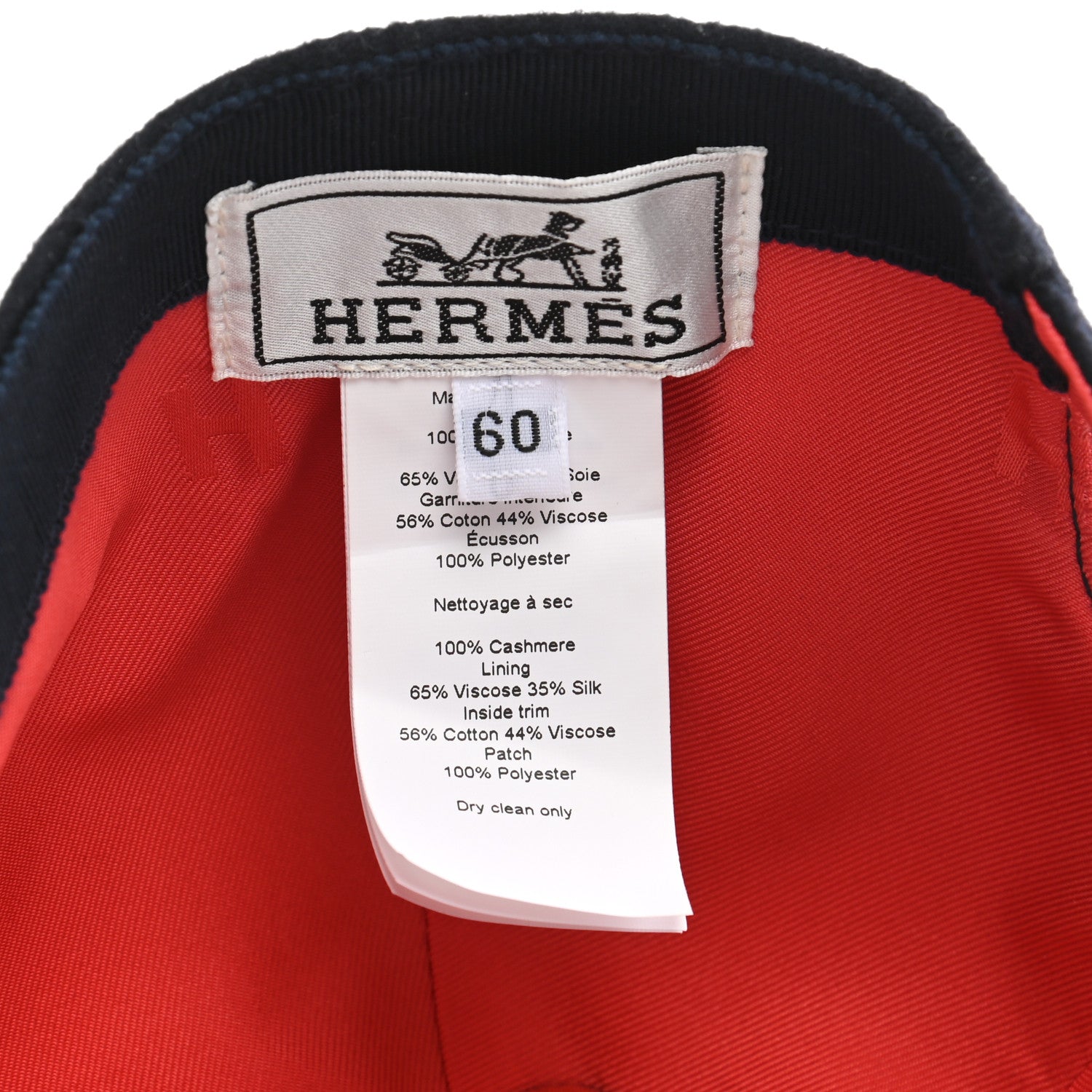 Hermes Cashmere Tigre Royale Riley Cap 60 Marine 8 of 9