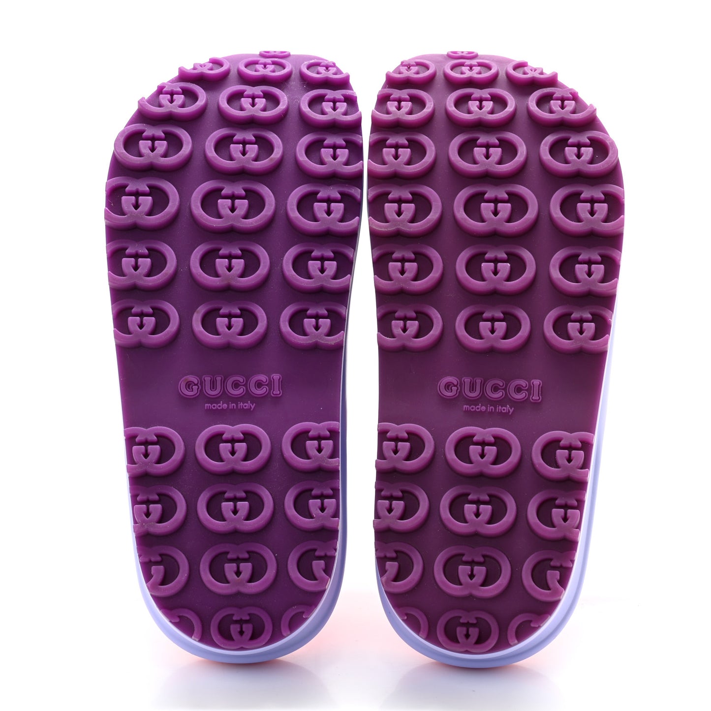 Soft Rubber Womens Interlocking G Platform 42mm Slide Sandals 36 Sugar Pink