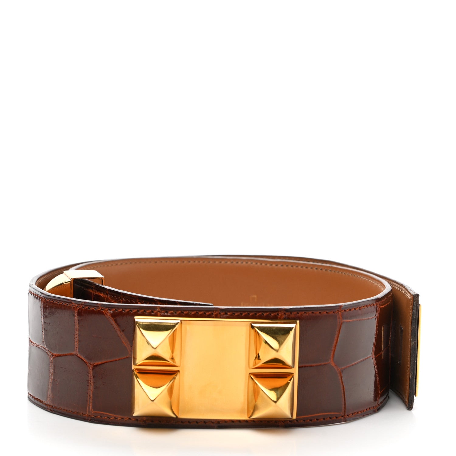 Hermes Alligator Collier De Chien CDC Belt 72 Miel 2 of 7