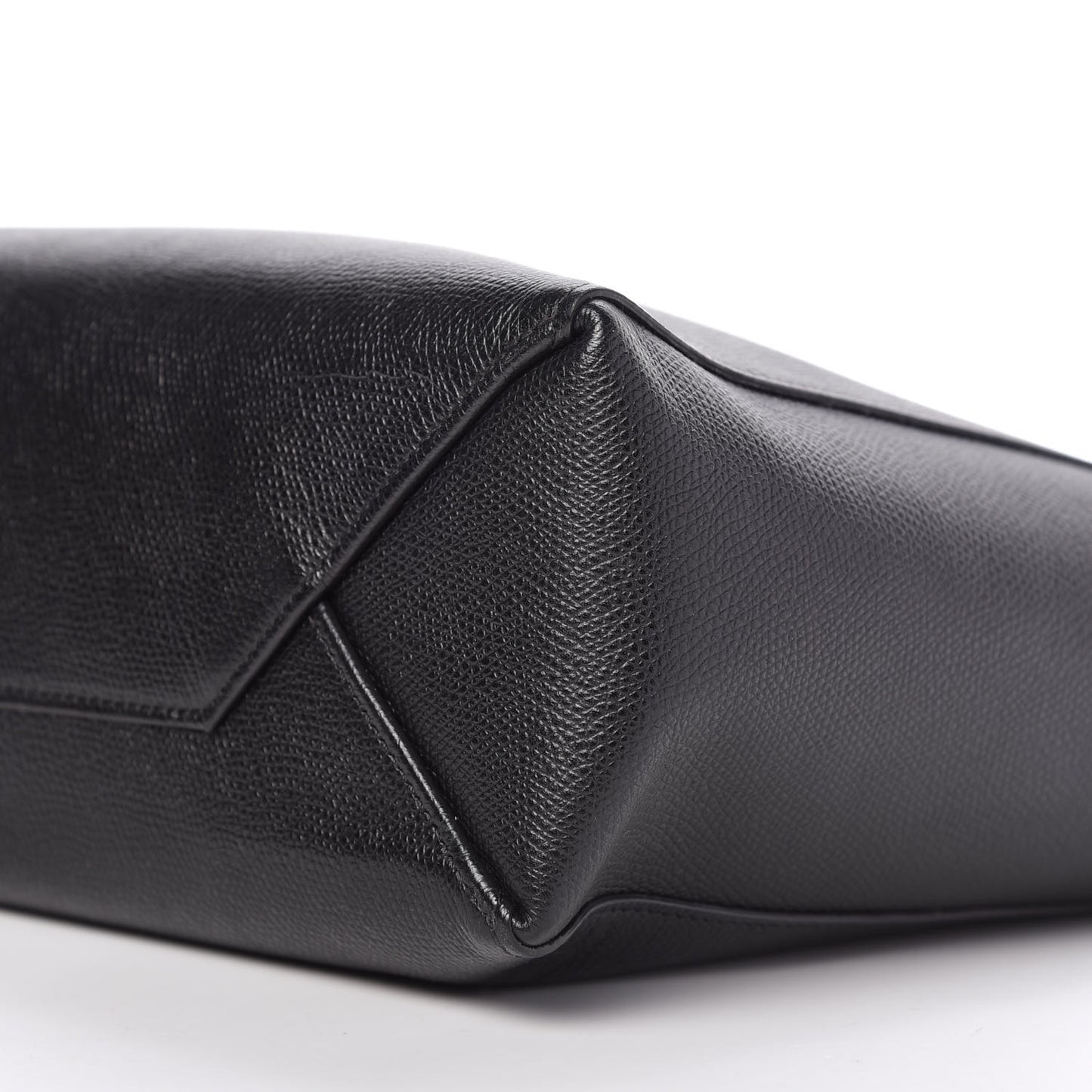 Grained Calfskin Small Vertical Cabas Black