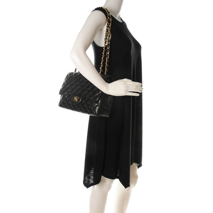 Chanel Lambskin Quilted Jumbo Single Flap Black 2 of 9