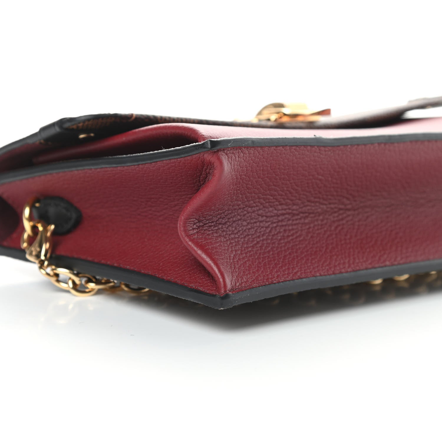 Louis Vuitton Damier Ebene Vavin Chain Wallet Red 9 of 11