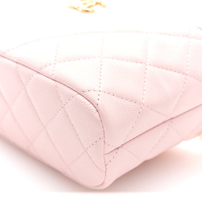 Chanel Shiny Caviar Hobo Clutch With Chain Light Pink 10 of 10