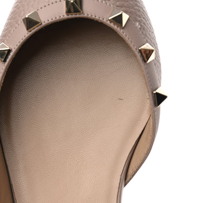 Valentino Garavani Pebbled Calfskin Rockstud Slingback Flats 36.5 Poudre 10 of 12